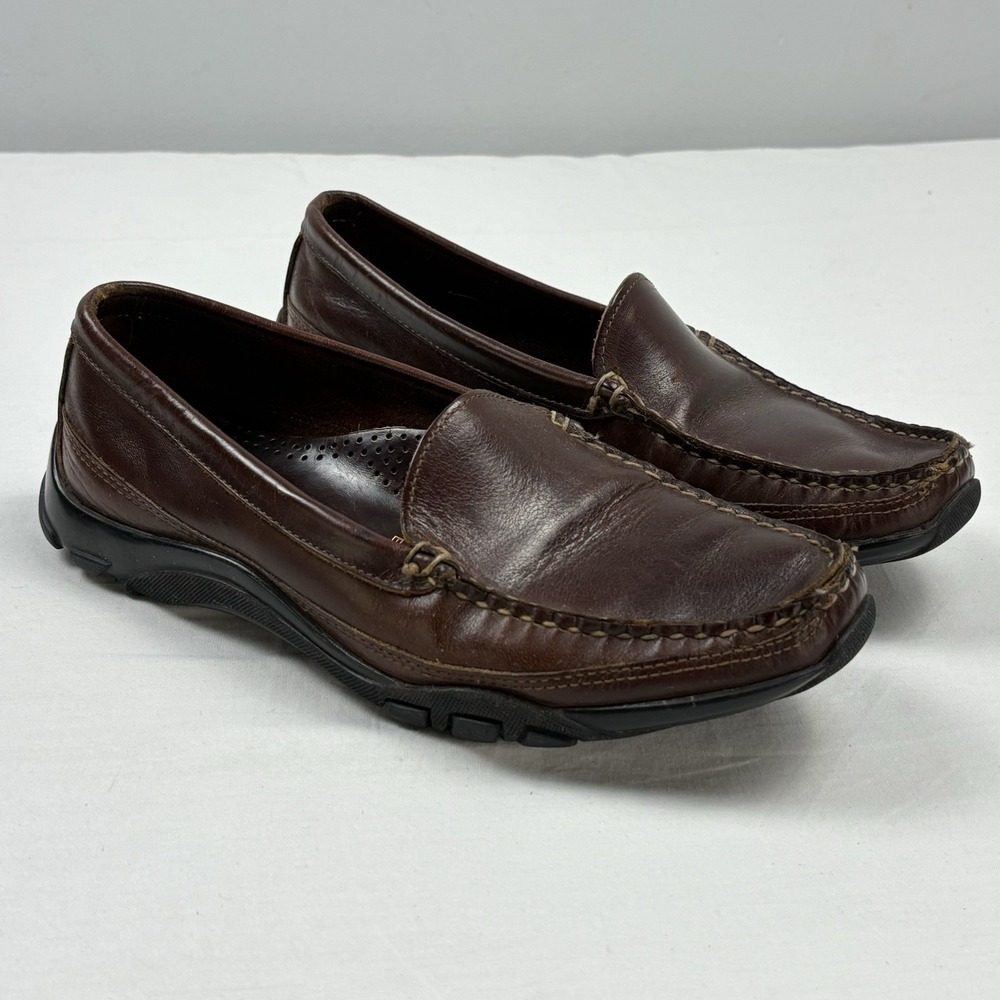 Allen Edmonds Boulder Dark Brown Leather Loafers Slip-On Driving Shoes 8D USA - Picture 1 of 14